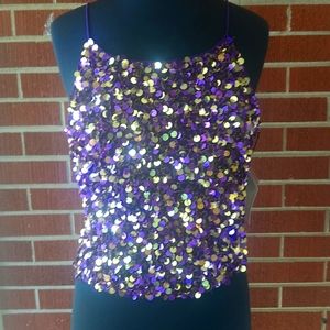 Vintage 90s Sequin Top with Tags by Laurence Kazar